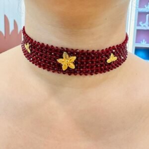 Stylish Crystal Gold Choker Necklace