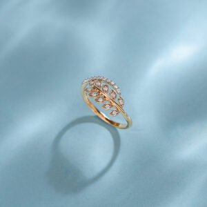 Glinting Leaves Diamond Ring